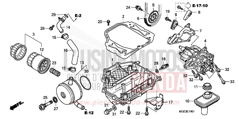 OIL PUMP (VFR1200FD) for VFR1200F Dual Clutch CANDY PROMINENCE RED (R342) from 2010